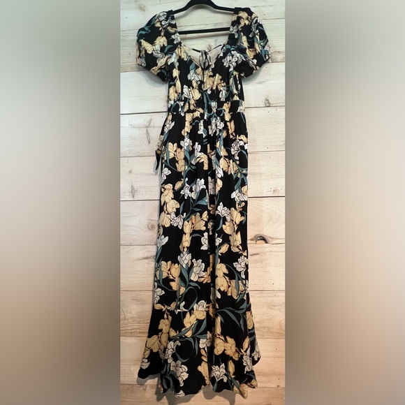 Band of the Free Black Floral Wrap Dress - Picture 3 of 5